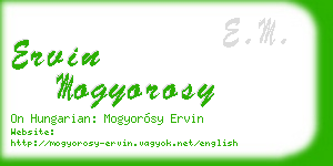 ervin mogyorosy business card